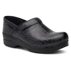 Black Embossed Women's Clog